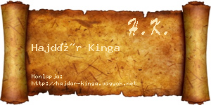 Hajdár Kinga névjegykártya
